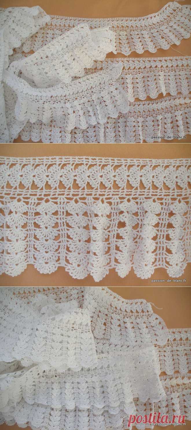 Articles vendus > Monogrammes, dentelles ... >  LINGE ANCIEN / Grand métrage de belle dentelle ancienne réalisée au crochet dart - Passion de Blanc - Broderie ancienne - Antique & Vintage French linen