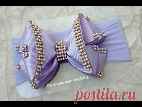 DIY : COMO FAZER  LAÇO DE GORGURÃO COM MANTA DE STRASS PAR A  FAIXA DE MEIA DE SEDA  By Iris Lima