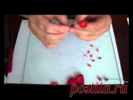 Лена Малышева Демо мастер-класса &quot;Колье с красными хризантемами&quot;