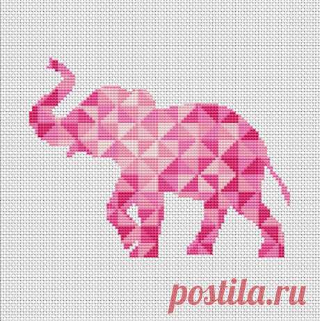 Geometric cross stitch modern pattern Elephant nursery easy | Etsy