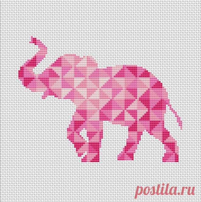 Geometric cross stitch modern pattern Elephant nursery easy | Etsy