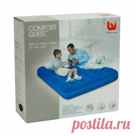 В наличии за 9090 тг. Надувной матрац 191 х 137 х 22 см Bestway 67002 купить со скидкой и доставкой в Алматы, Актау, Астана, Атырау и по Казахстану
