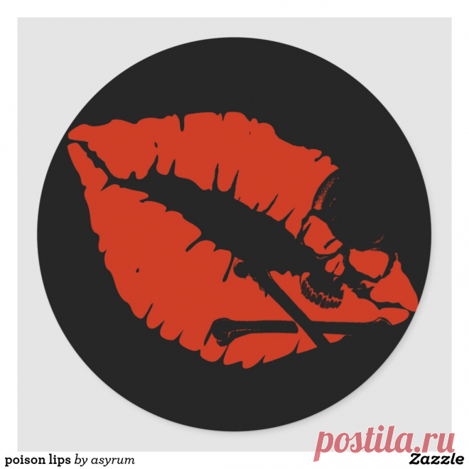 poison lips classic round sticker | Zazzle.com