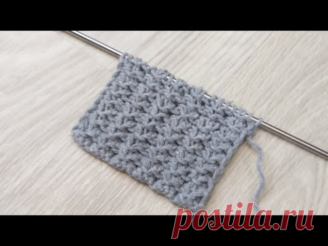 Двухсторонний узор спицами. Красивый и простой.