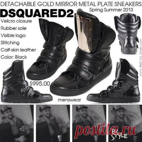 (1) Tumblr                 #BillKaulitz Style || Detachable Gold Mirror Metal Plate Sneakers by DSQUARED2 [2014]