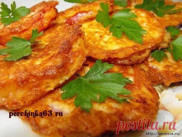 Жаренные помидоры в сырном кляре