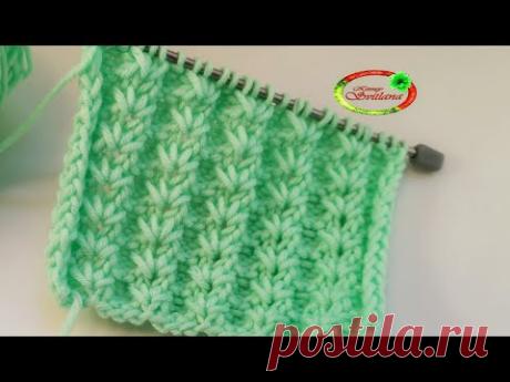 №64 Сказочно красивый узор спицами для шапочки или детских вещей Knitting pattern