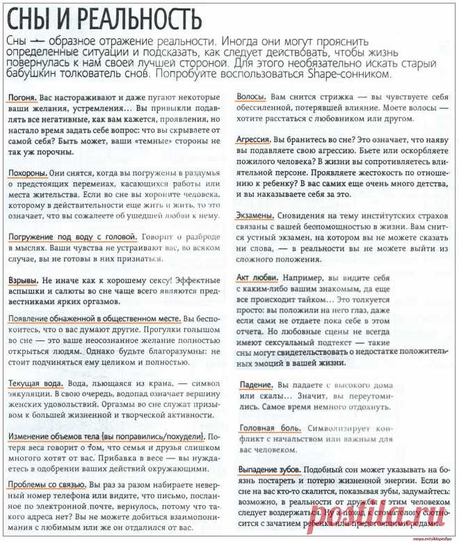 Сны - отражение реальности