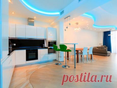 Современные потолки с подсветкой