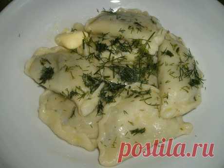 Вареники из картофельного теста с куриной печенью