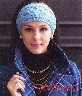 Повязка на голову спицами