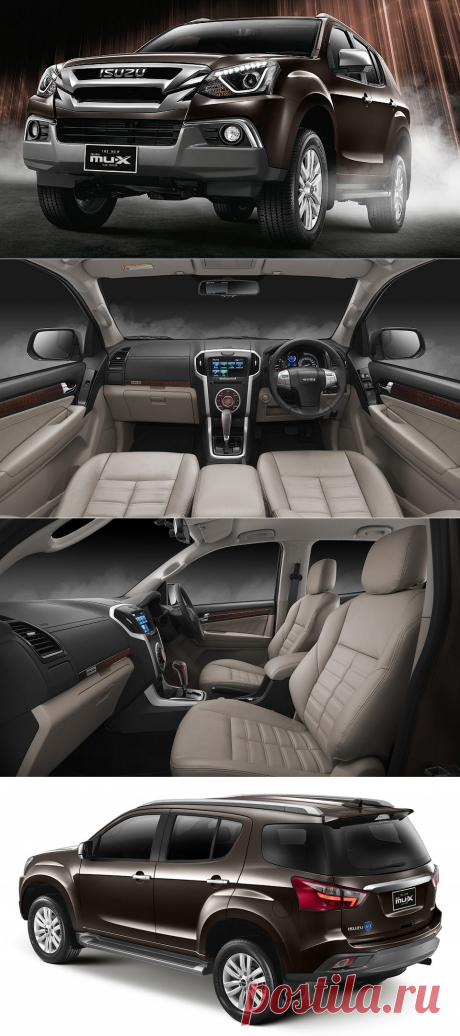 Isuzu MU-X 2017 фото цена характеристики
Компания Isuzu представила обновленный внедорожник MU-X, который является перелицованной версией Chevrolet Trailblazer. Модель также получила специальную юбилейную версию в честь 60-летия присутствия на рынке Таиланда, отличающуюся «роскошной» отделкой интерьера.