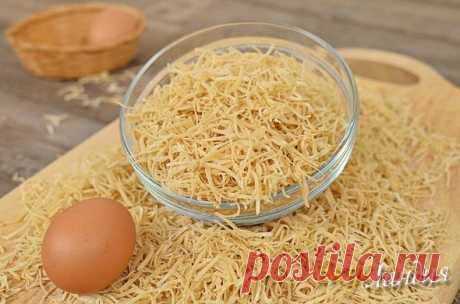 Домашняя яичная лапша Паутинка (замес в ХП, но можно и вручную)
