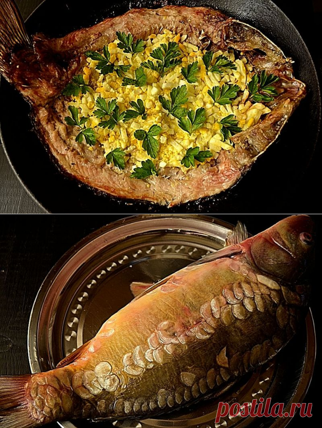 Карп запеченный с начинкой из яиц — Вкусные рецепты