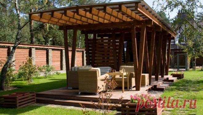 Беседки из дерева для дачного участка своими руками. Деревянная беседка для дачи: виды, этапы строительства. Виды дачных беседок. Этапы и тонкости строительства деревянной беседки своими руками