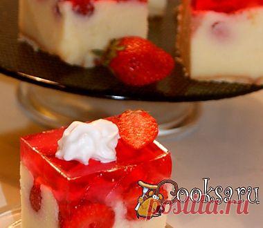 Необычный торт с клубничным желе рецепт с фото