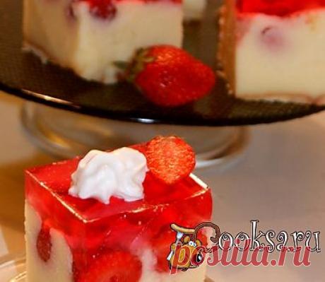 Необычный торт с клубничным желе рецепт с фото