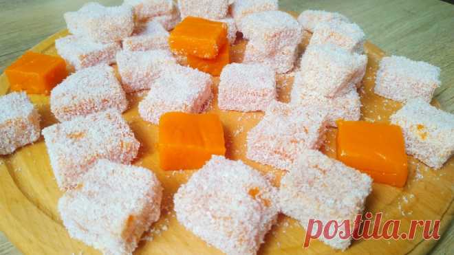 Потрясающе вкусный десерт из тыквы в кокосовой стружке — Кулинарная книга