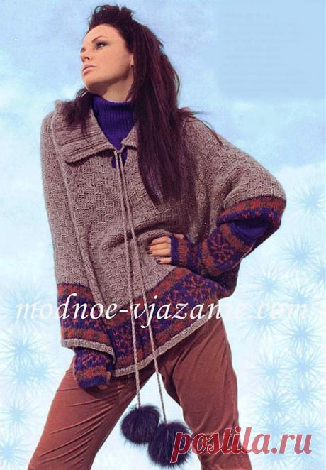 Пончо и напульсники с орнаментом