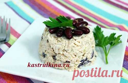 Рецепт салата с консервированной сфасолью, тунцом и рисом