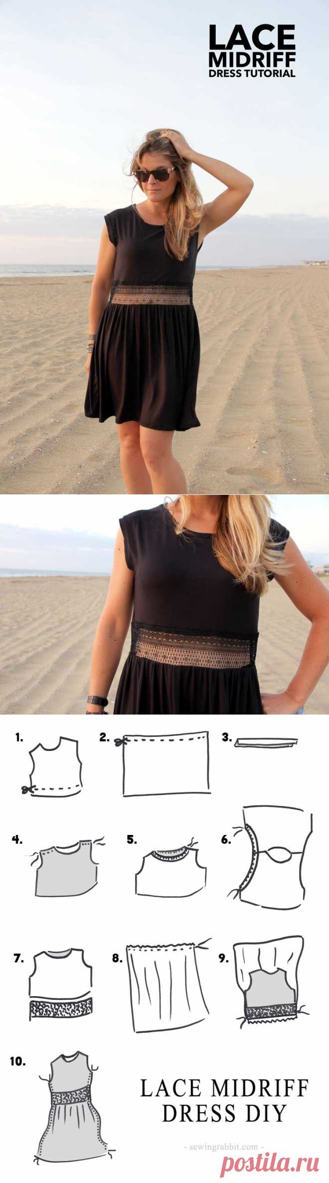 Lace Midriff Dress DIY - The Sewing Rabbit