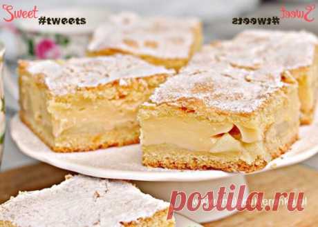 Шарлотка с яблоками и заварным кремом | Sweet Twittes