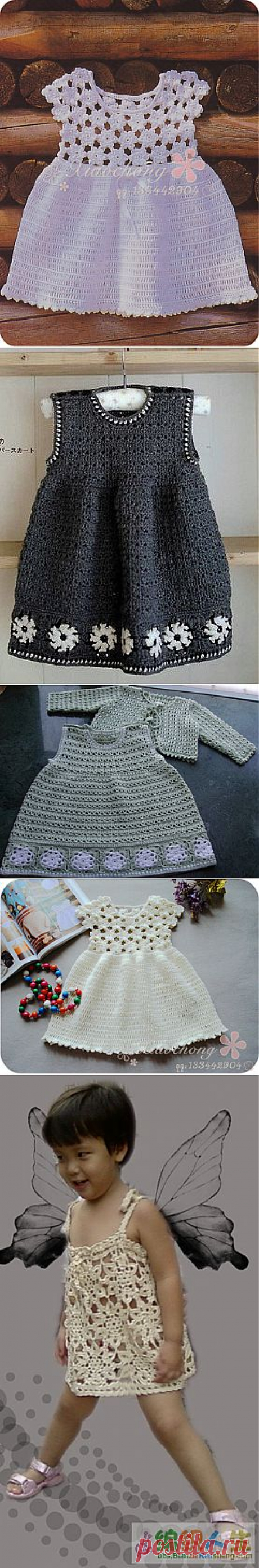 Платье-сарафанчики для девочек (крючок).