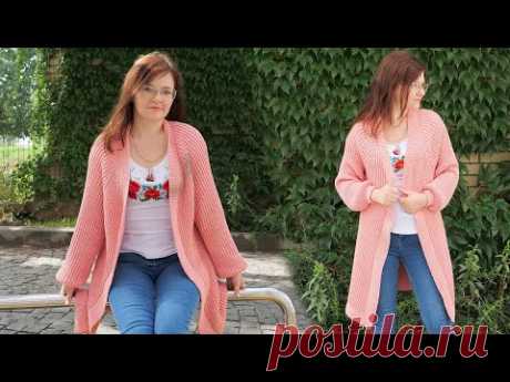 Кардиган реглан полупатентной резинкой спицами - часть 3 💙💛💙 Raglan cardigan knitting pattern