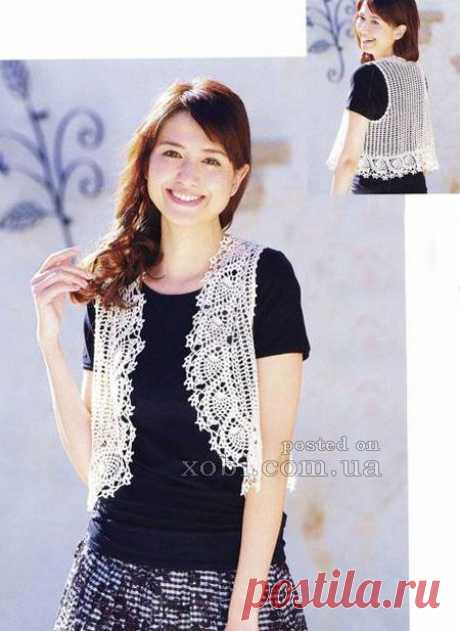 Женские жилеты и безрукавки вязаные крючком и спицами » Страница 8