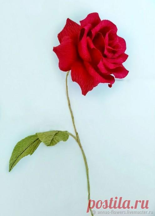 ​Мастерим красивую розу из гофрированной бумаги: часть 5 Мастерим красивую розу из гофрированной бумаги: часть 5Автор Ann's flowers.Вырезаем форму листкаУ одного листика проволока должна быть длиннее.Берем полоску зеленой бумаги длиной 1 см, максимально растягиваем ее и 2 из 3 листочков обкручиваем полностью этой полоской, а 3 листик начинаем...