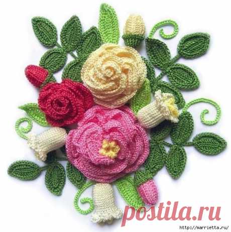 Вяжем цветы крючком. Схемы
