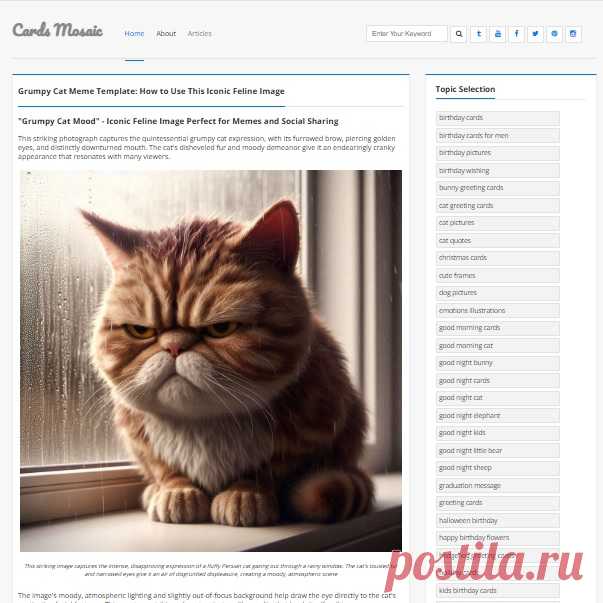 Discover how to leverage this classic grumpy cat image for humorous social media posts and memes. Learn the key details that make this feline photo so expressive and relatable.