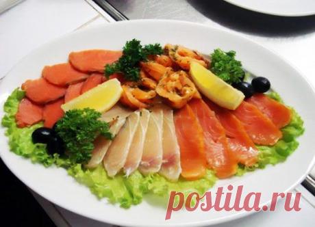 Новогодняя нарезка: рыбная тарелка | Четыре вкуса