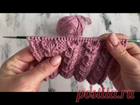 Очень красивый узор для вязания шапок и декоративных резинок!
