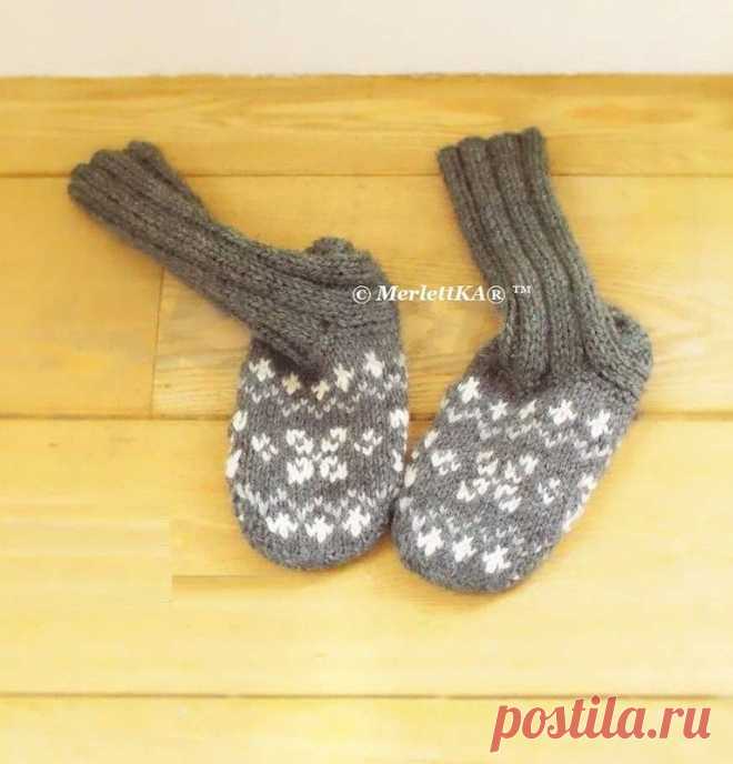 Вязание спицами - носки из японского журнала