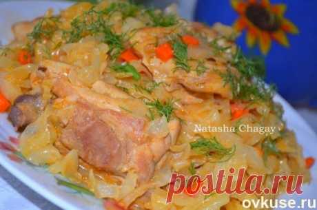 Капуста, тушеная с курицей