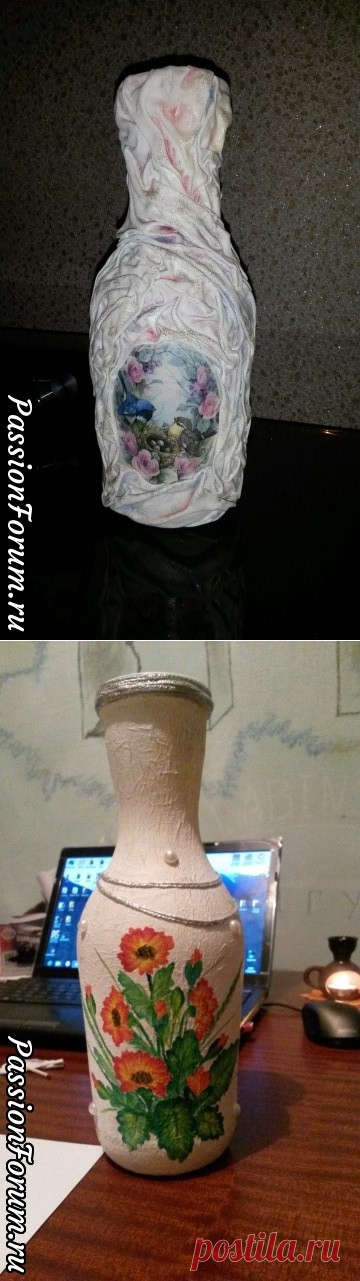 Вазы из бутылок.
