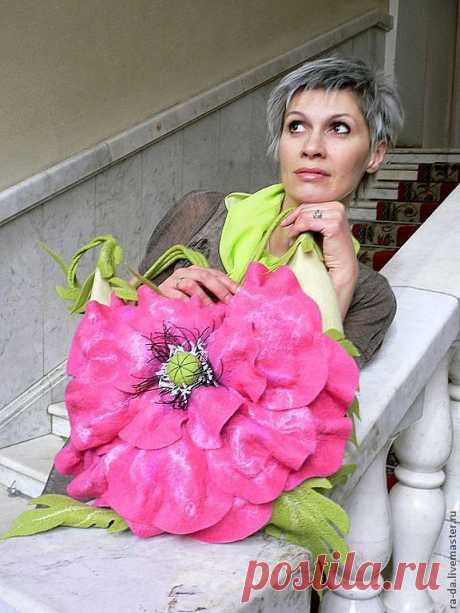 Сумка валяная &quot;Весна с оттенком цикламена&quot; - сумка,сумка женская,сумка войлочная