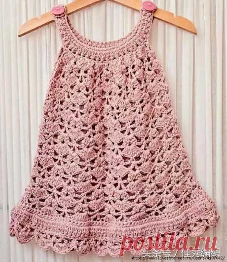 ЛЕТНИЙ САРАФАНЧИК ДЛЯ ДЕВОЧКИ. КРЮЧОК.