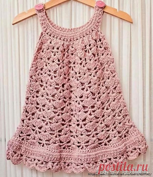 ЛЕТНИЙ САРАФАНЧИК ДЛЯ ДЕВОЧКИ. КРЮЧОК.