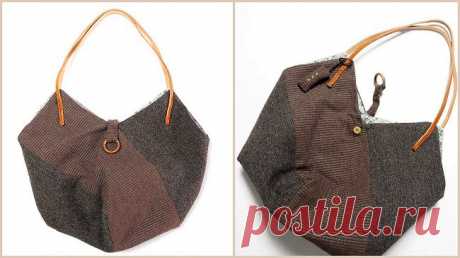 Как сшить сумку-хобо своими руками. Мастер-класс 
Сумка-хобо - классическая модель объёмной сумки, которую любят многие за вместительность и удобные ручки полукруглой формы. Купить готовую сумку, естественно - не проблема, но если есть желание почему бы не попробовать сшить сумку-хобо? Например, вот такой необычной конструкции, как вы видите на фотографии. Особенно интересно будет смотреться эта модель сумки своими руками из двух, сочетающихся между собой, видов ткани. Сум...