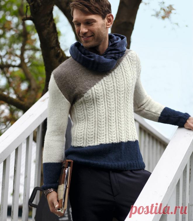 Мужской джемпер с «косами» - схема вязания спицами. Вяжем Джемперы на Verena.ru