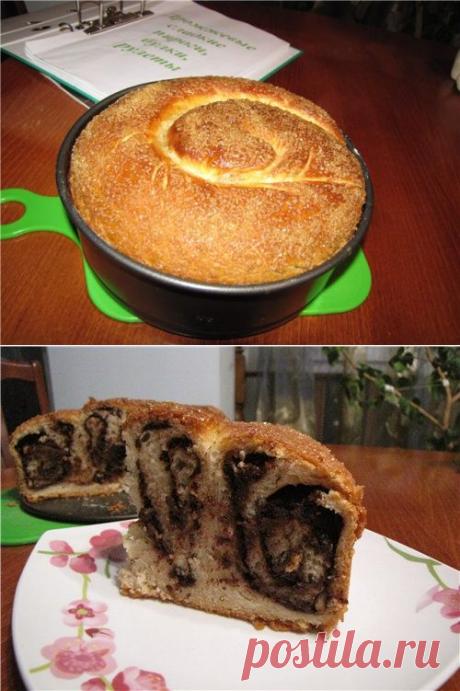 рулет с шоколадом и орехами