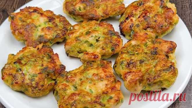 Сочные, нежные и в то же время сытные кабачковые котлеты с куриным филе!!