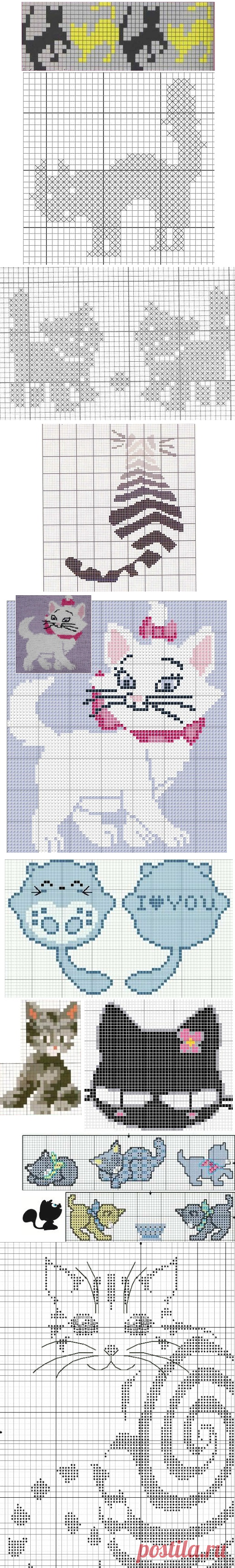 >Узор «Кошки» для вязания и вышивки
