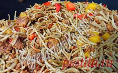 Якисоба - рецепт гречневой лапши с овощами и соевым мясом