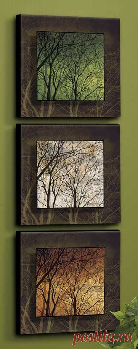 (13) Among Trees-Set/3-Cream, Rust & Green | Charming, Delightful & Oh So Pretty ~
