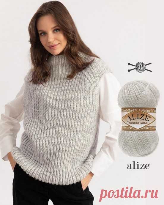 Безрукавка из пряжи Alize Angora Gold