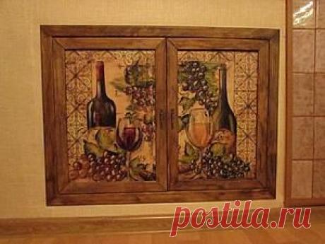 Декупаж холодильника под окном - Ярмарка Мастеров - ручная работа, handmade