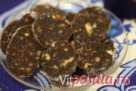 Шоколадная колбаса - рецепт шоколадной колбаски приготовление